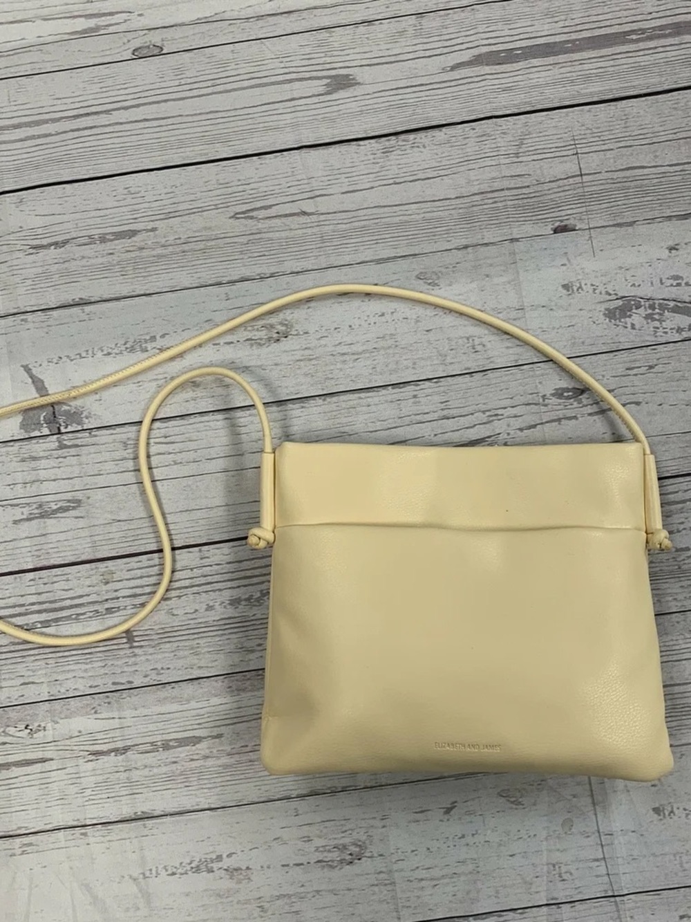 Elizabeth and James Pale Yellow Leather Crossbody Bag